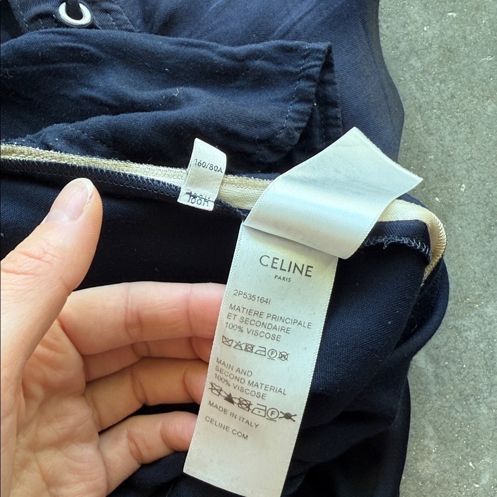 Celine Satin Track Pants Navy White Stripe - Picture 11 of 13